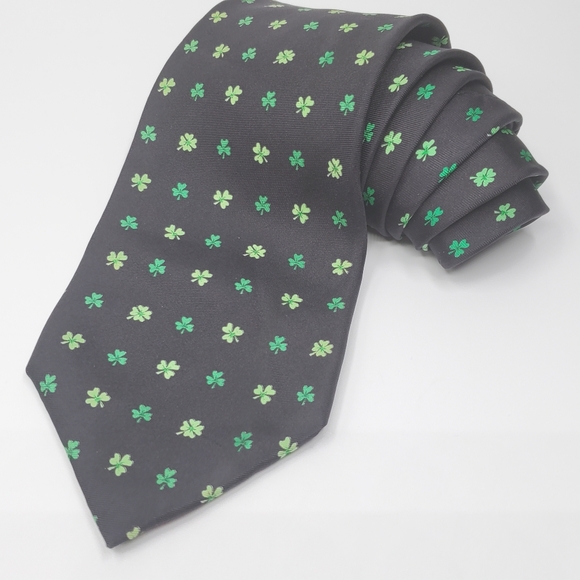 🍀 4 leaf clover☘️ Robert Talbot / Howard & Miller Lucky Collab  necktie - Picture 10 of 13